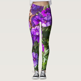 Paarse Phlox-bloemen op deze geweldige leggings