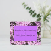 Paarse Phlox bruiloft receptie Kaart (Staand voorkant)