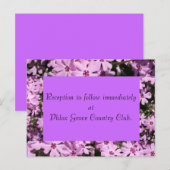Paarse Phlox bruiloft receptie Kaart (Voorkant / Achterkant)