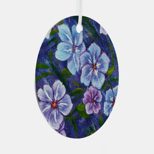 Paarse Phlox-Ornament Metalen Ornament (Voorkant Rechts)