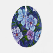 Paarse Phlox-Ornament Metalen Ornament (Voorkant links)