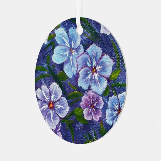 Paarse Phlox-Ornament Metalen Ornament (Voorkant links)