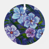 Paarse Phlox-Ornament Metalen Ornament (Achterkant)