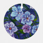 Paarse Phlox-Ornament Metalen Ornament (Voorkant)