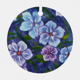 Paarse Phlox-Ornament Metalen Ornament