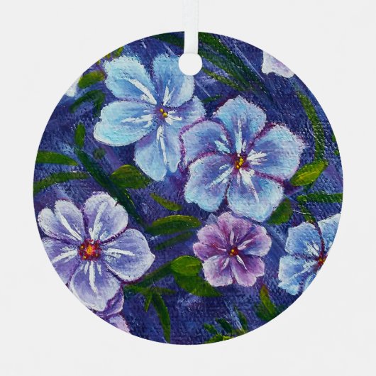 Paarse Phlox-Ornament Metalen Ornament (Voorkant)