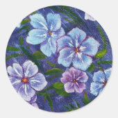 Paarse Phlox-Stickers Ronde Sticker (Voorkant)