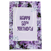 Paarse Phlox voor 50ste verjaardag Medium Cadeauzakje (Voorkant)