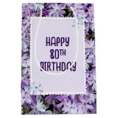 Paarse Phlox voor 80ste verjaardag Medium Cadeauzakje (Voorkant)