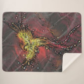 Paarse Phoenix Tiffany Glas Sherpa Deken (Voorkant (horizontaal))