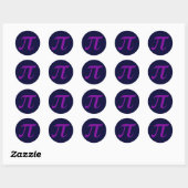 Paarse Pi-Sticker Ronde Sticker (Vel)
