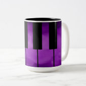 Paarse Piano Keys Music Coffee Mok (Voorkant rechts)