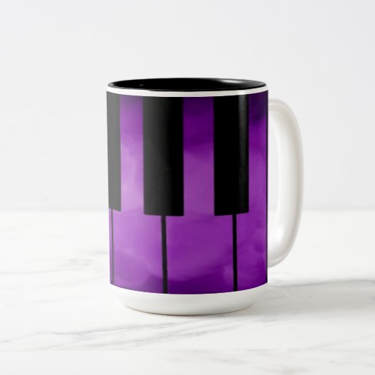 Paarse Piano Keys Music Coffee Mok (Voorkant rechts)