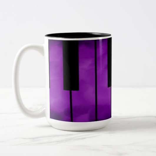 Paarse Piano Keys Music Coffee Mok (Links)