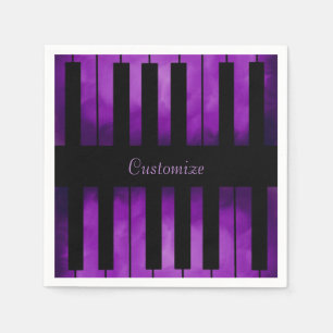 Paarse Piano Keys Music Napkins Servetten