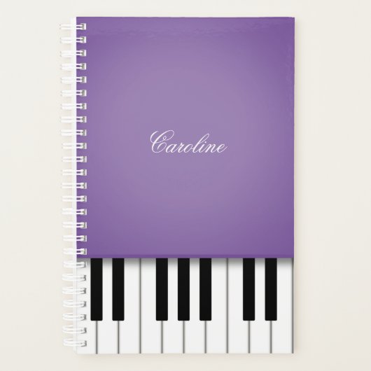 Paarse pianoklavier gepersonaliseerde muziek planner (Voorkant)