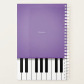 Paarse pianoklavier gepersonaliseerde muziek planner (Achterkant)