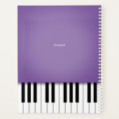 Paarse pianomuktoetsenbord Gepersonaliseerd Planner (Achterkant)