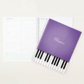 Paarse pianomuktoetsenbord Gepersonaliseerd Planner (Display)