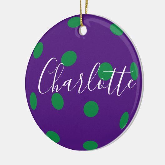 Paarse pickleball met aangepast bericht op de acht keramisch ornament (Links)