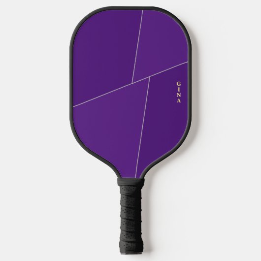 Paarse Pickleball Paddle gepersonaliseerd met naam (Voorkant)