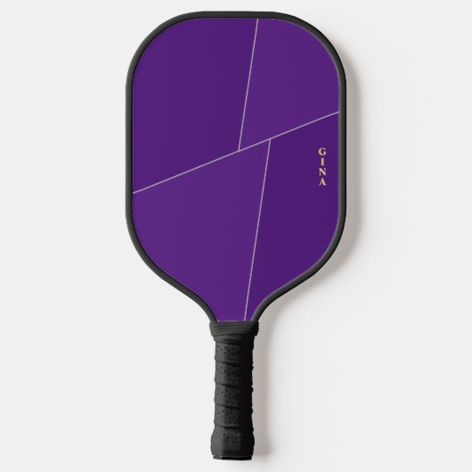 Paarse Pickleball Paddle gepersonaliseerd met naam (Achterkant)
