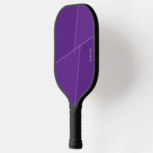 Paarse Pickleball Paddle gepersonaliseerd met naam (Links)
