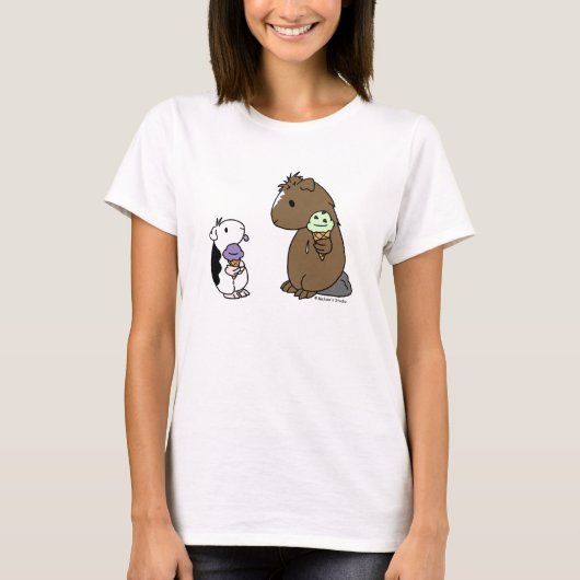 Paarse Piggy Ice Cream T-shirt (Voorkant)