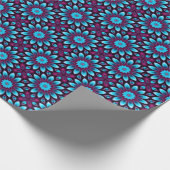 Paarse pijpen  blauwe kaleidoscoop cadeaupapier (Hoek)