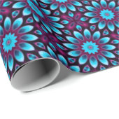 Paarse pijpen  blauwe kaleidoscoop cadeaupapier (Rol Hoek)
