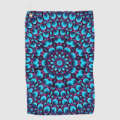 Paarse pijpen  blauwe kaleidoscoop golfhanddoek (Voorkant)