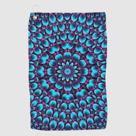 Paarse pijpen  blauwe kaleidoscoop golfhanddoek