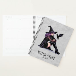 Paarse Pin Up Witch Planner