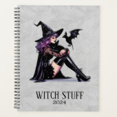 Paarse Pin Up Witch Planner (Voorkant)