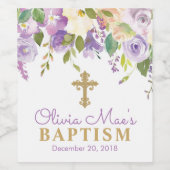 Paarse pinda's Baptisme Wijnfleslabels Wijn Etiket (Enkel label)