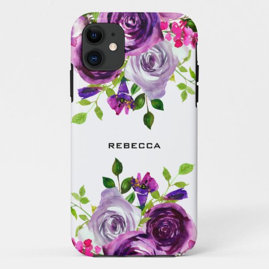 Paarse pinda's bloemen Case-Mate iPhone case (Achterkant)