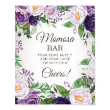 Paarse pinda's Floral Baby shower Momosa Bar