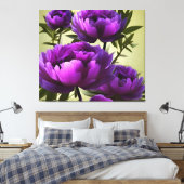 Paarse pinda's Floral Digital Canvas Afdruk (Insitu (Slaapkamer))