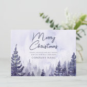 Paarse Pine Tree Christmas Zakelijke Logo Feestdagenkaart (Staand voorkant)