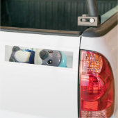 Paarse Pinguïn I Bumpersticker (Op Truck)