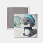 Paarse Pinguïn I Magneet (Voorkant / Achterkant)