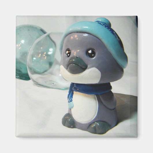 Paarse Pinguïn I Magneet (Voorkant)