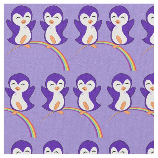 Paarse pinguïn in de regenboog Stof (Close Up)