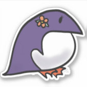 Paarse pinguïn sticker (Voorkant)