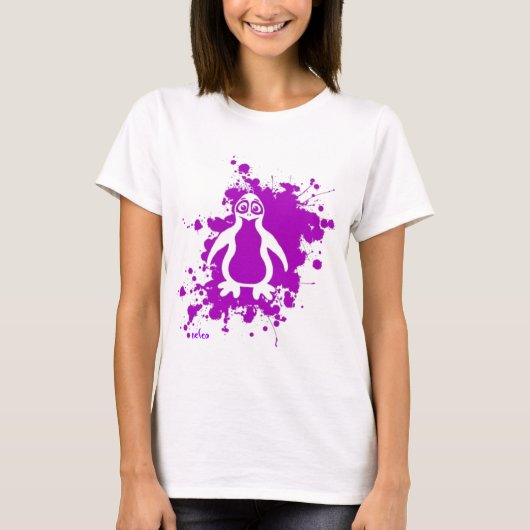 Paarse pinguïn t-shirt (Voorkant)
