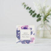 PAARSE PINK BLUE INK WASMIDDEL WATERVERF VIERKANTE VISITEKAARTJE (Staand voorkant)