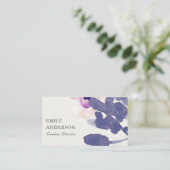 PAARSE PINK BLUE INK WASMIDDEL WATERVERF VISITEKAARTJE (Staand voorkant)