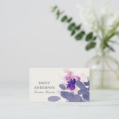 PAARSE PINK BLUE INK WASMIDDEL WATERVERF VISITEKAARTJE (Staand voorkant)