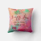 Paarse PINK FLORAL Girl Baby Kussen (Achterkant)