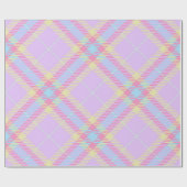PAARSE PINK GEEL PLAID PATROON CADEAUPAPIER (Vlak)